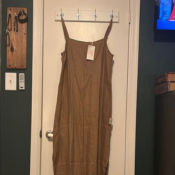 Nomad the label Brown linen Women's Dress - Picture 2 of 4